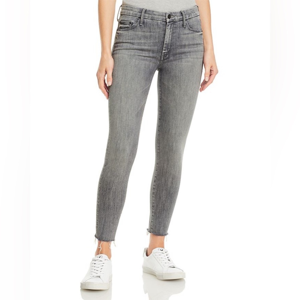 Mother The Looker Ankle Fray jeans in All Nighter Wash